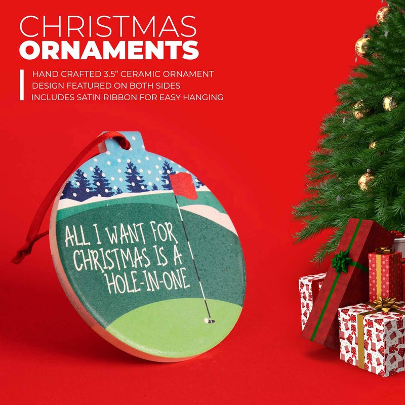 ChalkTalkSPORTS Golf Round Ceramic Ornament | Hole in One - Image 3